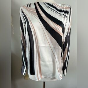 H&M x Richard Allan Abstract Satin Blouse Size [small] – 60s Mod Print